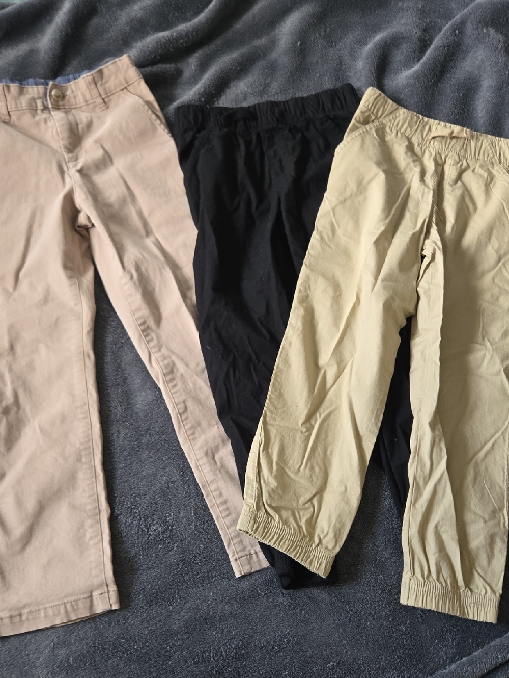 Sz 7 Boys Bundle Of 3 Spring Khaki Black Pants Casual Formal